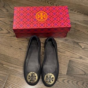 Tory Burch Navy Blue Reva Flats